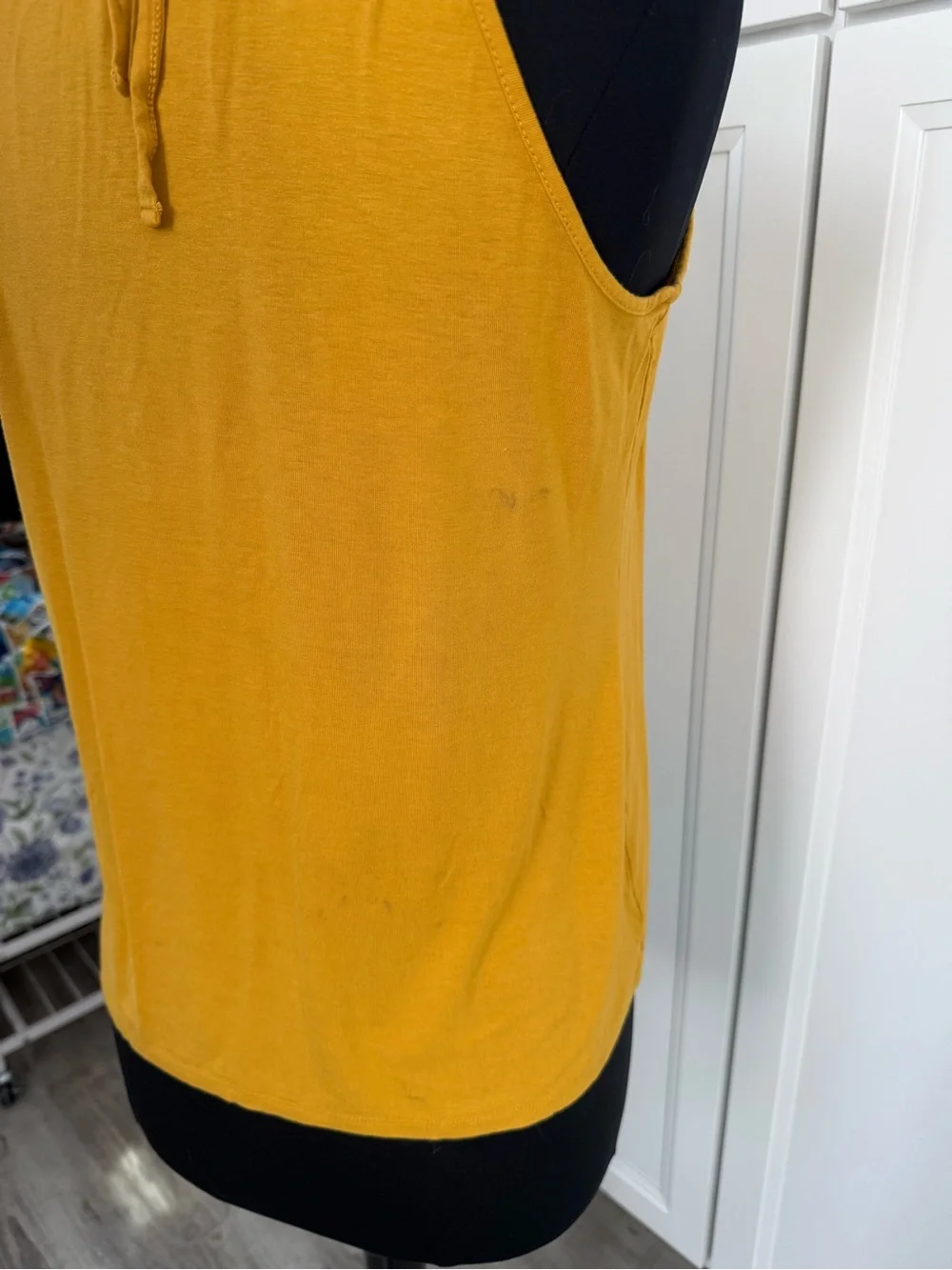 Embellished Halter Neck Tank Top - Mustard